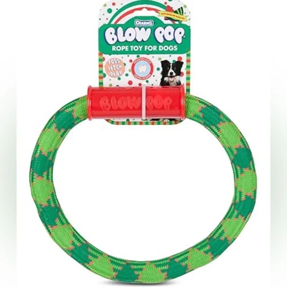 Charms Blow Pop-themed rope dog toy